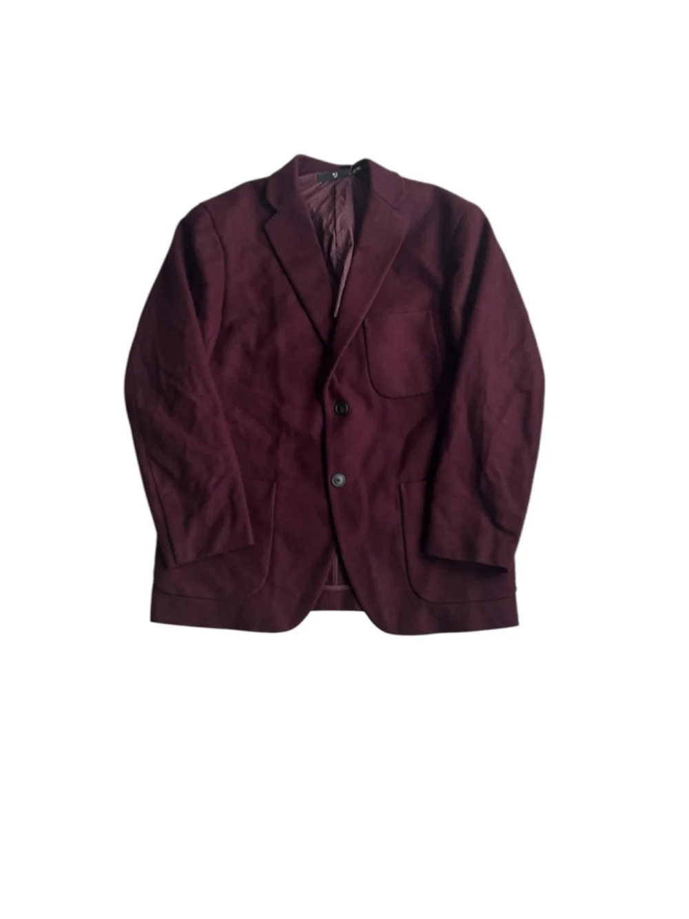 Jil Sander Uniqlo Men's Burgundy Single-Breasted Blazer Wool Cashmere Size M